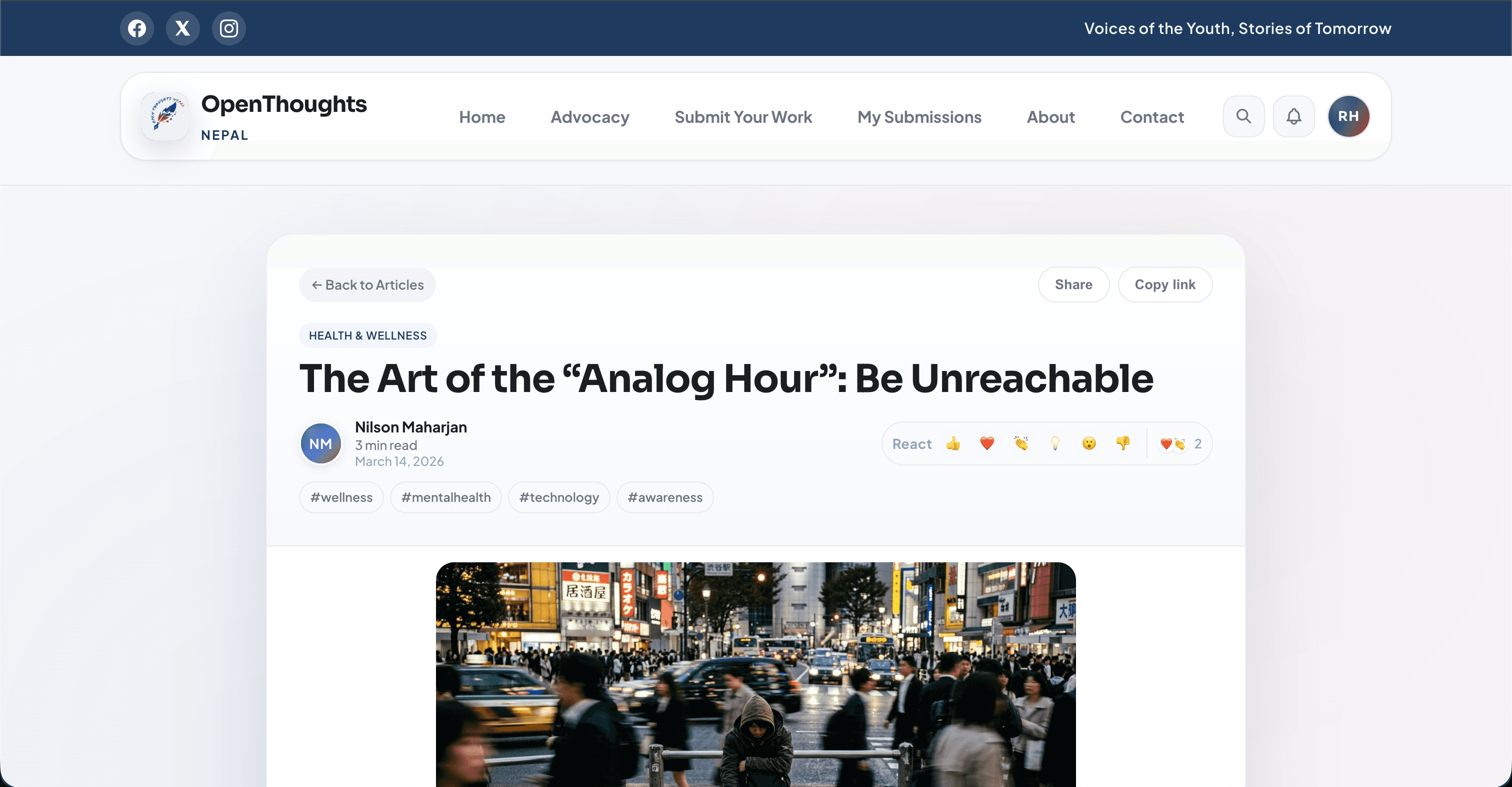 OpenThoughts Nepal Streamlined Digital Publishing — Custom Youth Media Platform screenshot 2